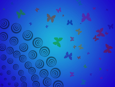 Blue Butterfly - colorful, circles, blue, butterflies