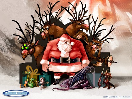 Not So Jolly - mean, santa, reindeer, bad