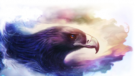 Strong Look - hawk, art, eyes, fantasy, bird