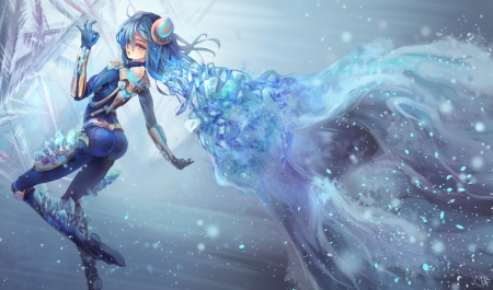 Anime Girl - anime, cute, girl, blue