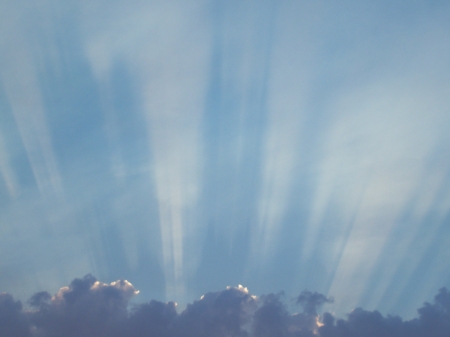 Rays through the Clouds - sky, scenic, sun, clouds