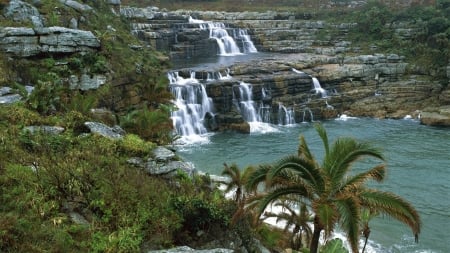 river waterfall - cool, river, waterfall, fun, nature