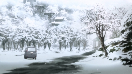 Anime deals snow background