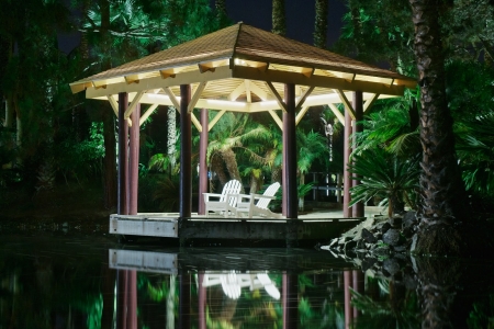 Paradise  Point - side, chairs, land, gazebo, lighted