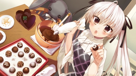 Chocolate candy - Girl, Sweet, Candy, Valentine, Chocolate, Anime