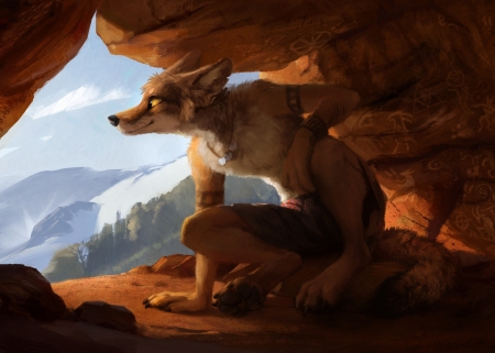 Anthro - anthro, art, cave, fantasy