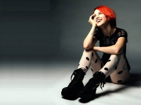 Hayley Williams - legs, boots, singer, Williams, 2016, stockings, Hayley Williams, model, Hayley, wallpaper