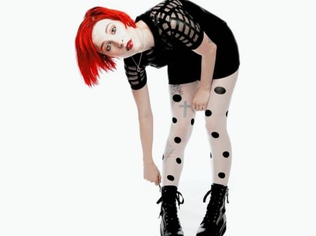 Hayley Williams - legs, boots, singer, Williams, 2016, stockings, Hayley Williams, model, Hayley, wallpaper