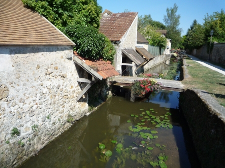 chevreuse - houses, france, chevreuse, river, architecture