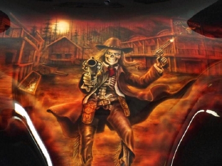 'Bad to da bone'!!!..... - western, skeleton, cowgirl, bad to the bone