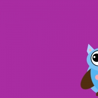 Blue Owl On Purple Background