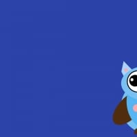 Blue Owl On Blue Background