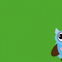 Blue Owl On Green Background