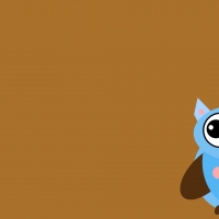 Blue Owl On Brown Background