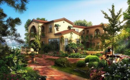 Villa - modern, housing, mansion, house, fantasy, villa