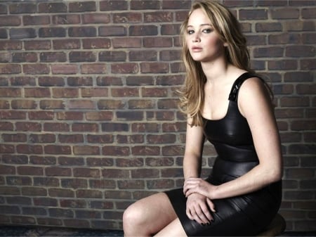 Jennifer Lawrence - actress, leather, 2016, jennifer lawrence, jennifer, wallpaper, model, lawrence, dress