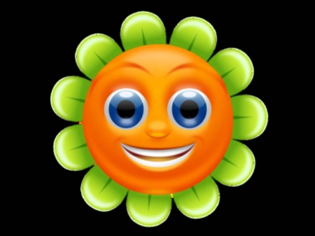 Smilie Faced Flower - smilie, orange, funny, cute, flower