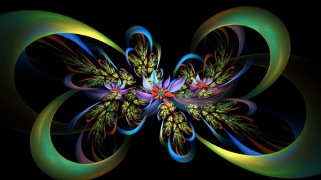 Fractal Flowers F1C - abstract, computer graphics, artwork, beautiful, wide screen, illustration, painting, art, high quality