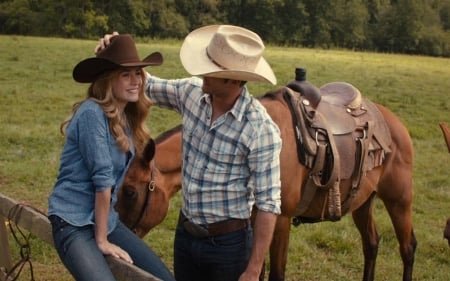 The Longest Ride.. - actors, style, girls, horse, western, cowboy, women, hats, ranch, outdoors, brunettes, cowgirl, fun, movie, female, boots