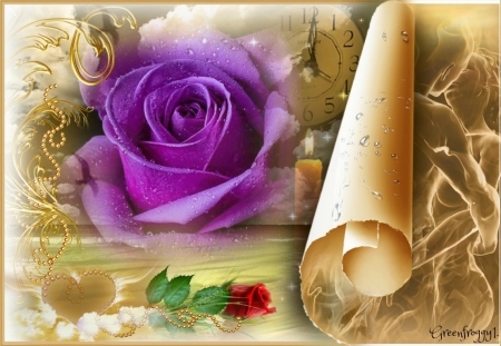 PURPLE ROSE - image, purple, rose, flower