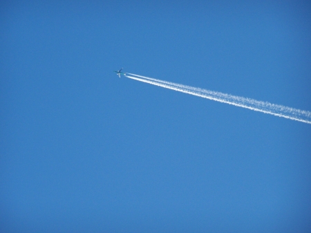 Chem Trail, Teton Valley, Idaho - Airplanes, Mountains, Picturesque, Sky