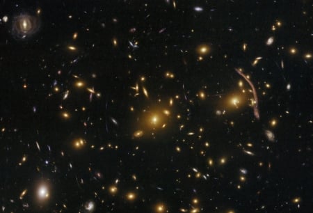 Abell 370 Galaxy Cluster Gravitational Lens - space, cool, fun, stars, galaxies