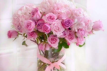 ✿⊱•╮Bouquet of Pink╭•⊰✿ - roses, romantic, photography, pink, bouquet, flowers, lovely still life, nature, beloved valentines, chic, love four seasons, pastel