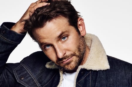 Bradley Cooper - white, face, jeans, man, blue, hand, actor, bradley cooper