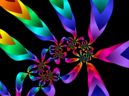 Fancy Pancy Fractal - fractal, purple, abstract, pink, fancy, mind boggling fractals, colors, black