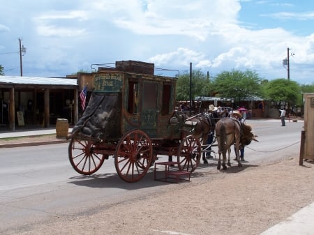 Stagecoach, Tombstone, Arizona - historical, mining, desert, tourism, gunfights