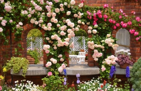 Window in Spring - plants, flowers, pink, red