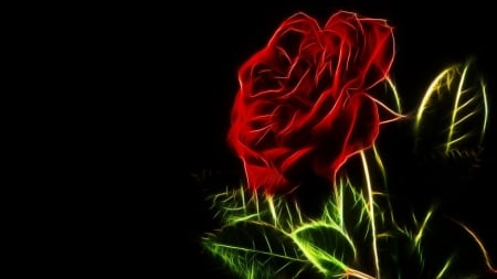 Fractal rose - fractal, art, red, rose, flower