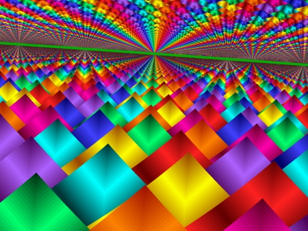 Colorful convention - vivid, hue, squares, bright, fractals, abstract, mind boggling fractals, color, convention