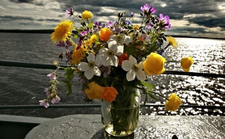 Flower Bouquet - bouquet, pretty, flower, vase