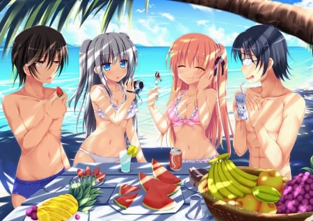 Charlotte - fun, anime, beach, romance, love, manga, bikini, friends, summe, charlotte