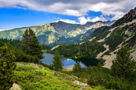 Landscape with mountain and lake