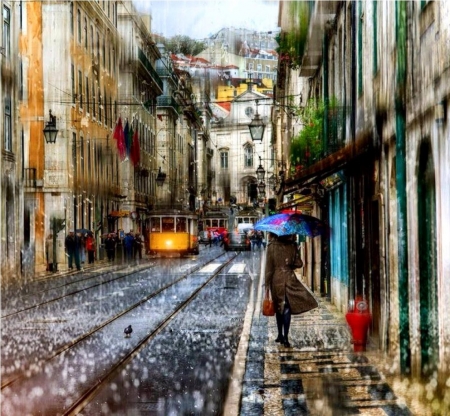 ♥ - abstract, lady, photography, rain