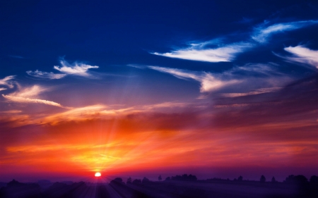 Sunset - clouds, sunset, nature, sky