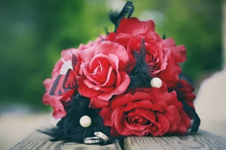 Beautiful Red Rose - flowers, bouquet, red, roses