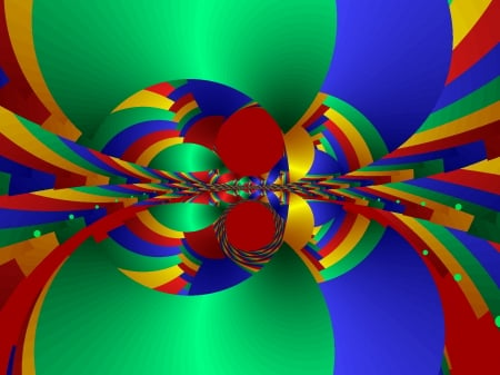 COLORFUL FRACTAL - vivid, hue, bright, abstract, fractals, reflection, red, blue, green, mind boggling fractals, color