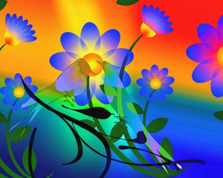 FLOWERS - flowers, design, colors, abstract