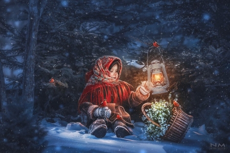 ♥ - fantasy, winter, art, child