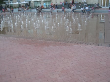 town square fountains - fort worth time square, fountain, texas, usa, water fountains