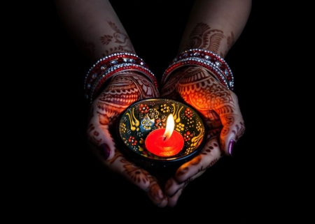 Light of Life - candle, flame, hands, artwork