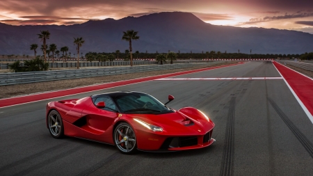 Ferrari LaFerrari - Track, Red, Moutains, Sportscar