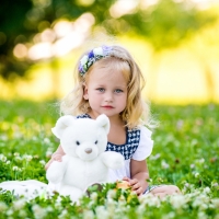 Little girl and teddy