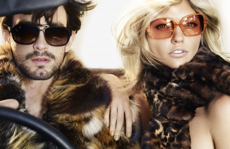 Models - woman, fur, girl, couple, sunglasses, model, hand, man, blonde, guy