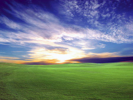 Green Fields - green fields, sky, field, cloud