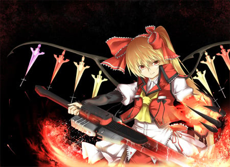 Flandre Scarlet - anime, mahou, touhou, magic, mystic, sword