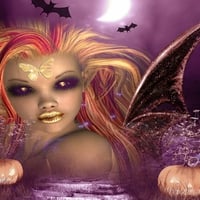 A Dark Pumpkin Faery